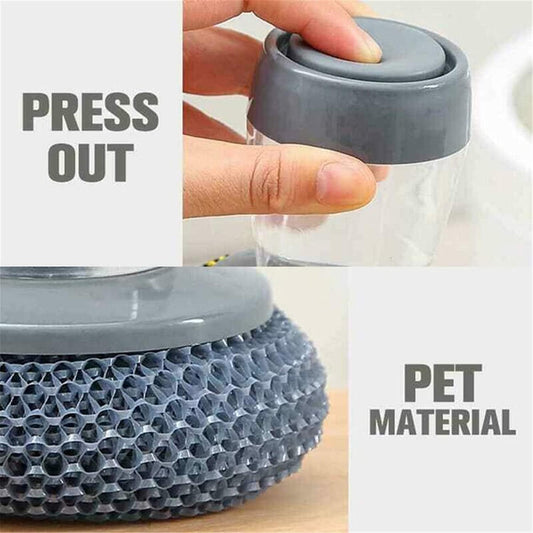 Wash Dishes Faster! Buy 1 Get 1 Free - Kitchen Palm Scrub Brush with Soap Dispenser