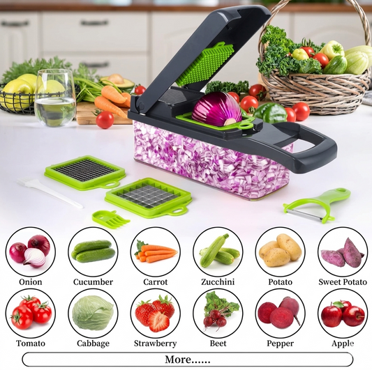 16-in-1 Multifunctional Vegetable Chopper, Slicer & Dicer Pro