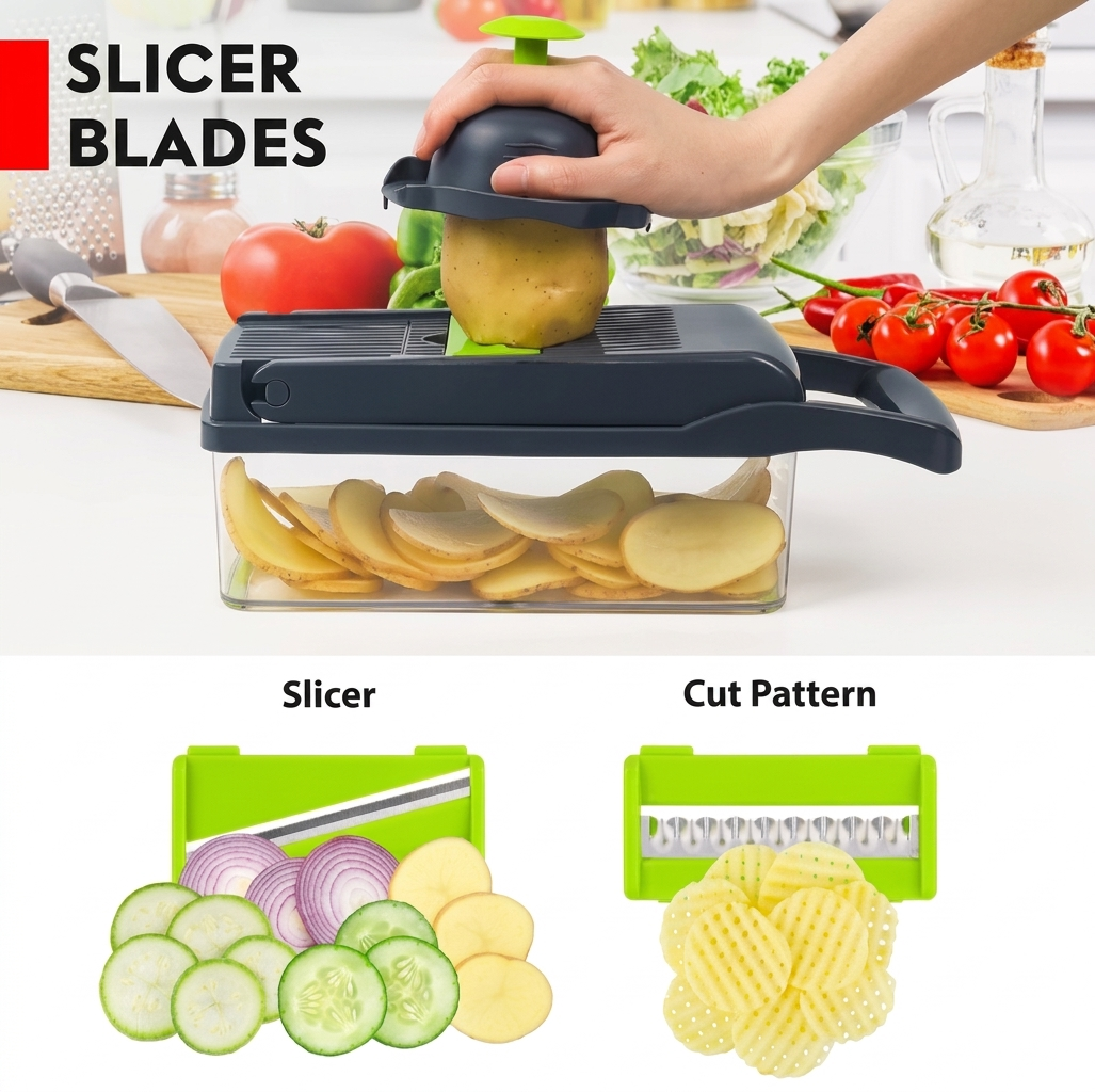 16-in-1 Multifunctional Vegetable Chopper, Slicer & Dicer Pro